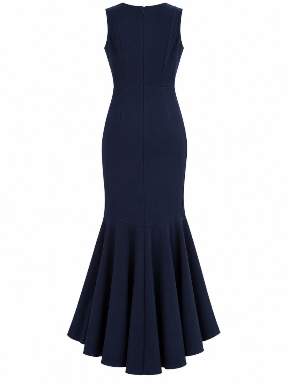 Adrianna Papell Midnight Navy Ruffle High Low Formal Gown Dress Size 8 NWT - Picture 4 of 4
